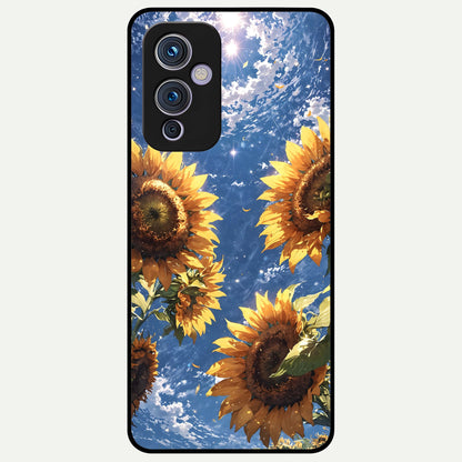  Heavenly Sunflower Rise Glass Case For OnePlus 9 back cover – full design glossy printed glass finish