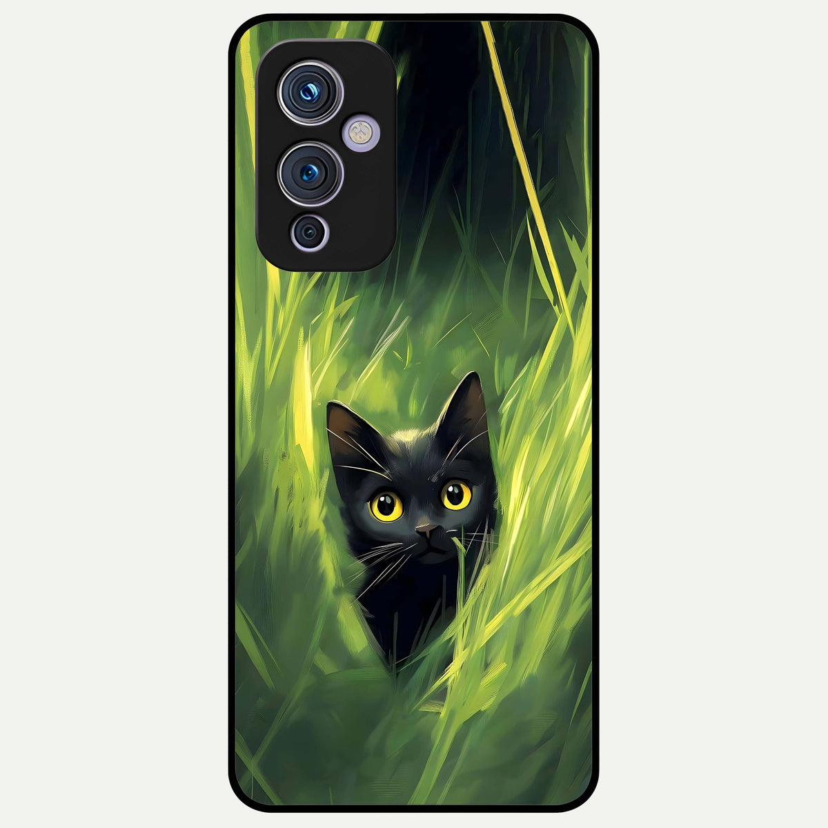  Hidden Cat Whisper Glass Case For OnePlus 9 back cover – full design glossy printed glass finish