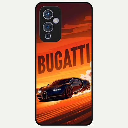  Inferno Bugatti Storm Glass Case For OnePlus 9 back cover – full design glossy printed glass finish