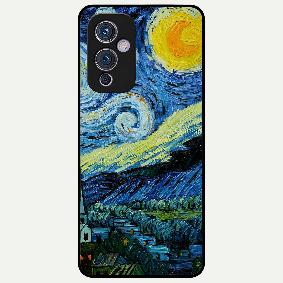  Inspired Van Gogh Art Glass Case For OnePlus 9 back cover – full design glossy printed glass finish