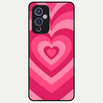  Layered Love Hearts Glass Case For OnePlus 9 back cover – full design glossy printed glass finish