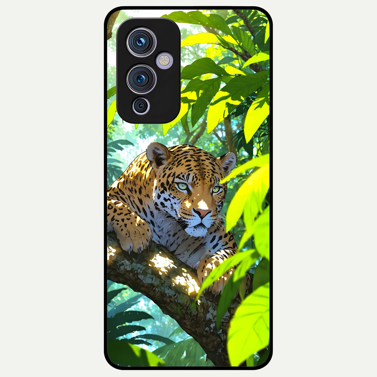  Leopard in Jungle Glass Case For OnePlus 9 back cover – full design glossy printed glass finish