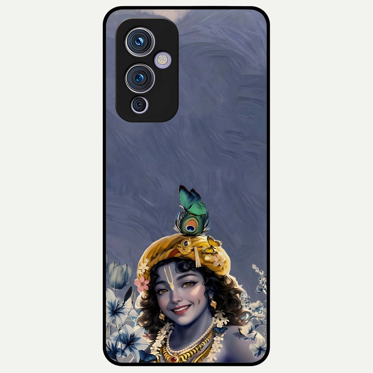  Lord Krishna Glass Case For OnePlus 9 back cover – full design glossy printed glass finish
