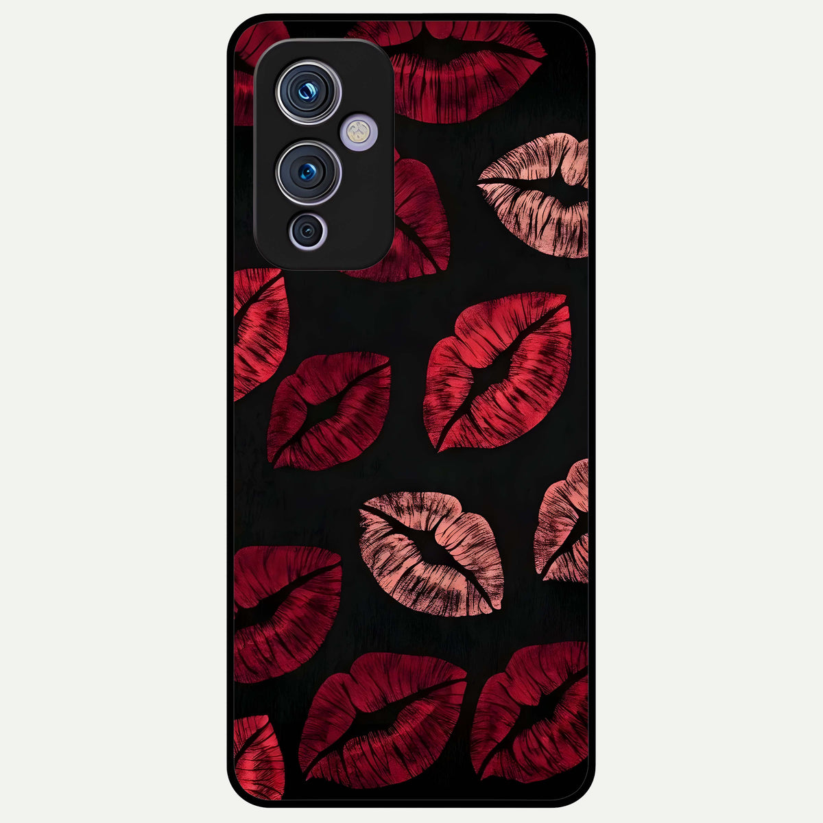  Midnight Kiss Love Glass Case For OnePlus 9 back cover – full design glossy printed glass finish