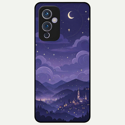  Minimal Night View Glass Case For OnePlus 9 back cover – full design glossy printed glass finish