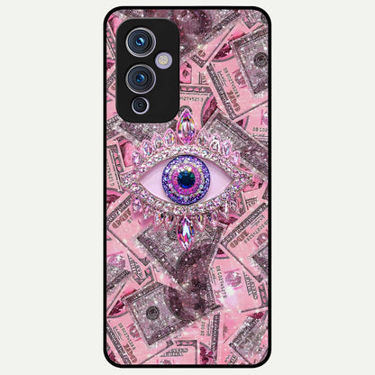  Money Eye Luxe Glass Case For OnePlus 9 back cover – full design glossy printed glass finish