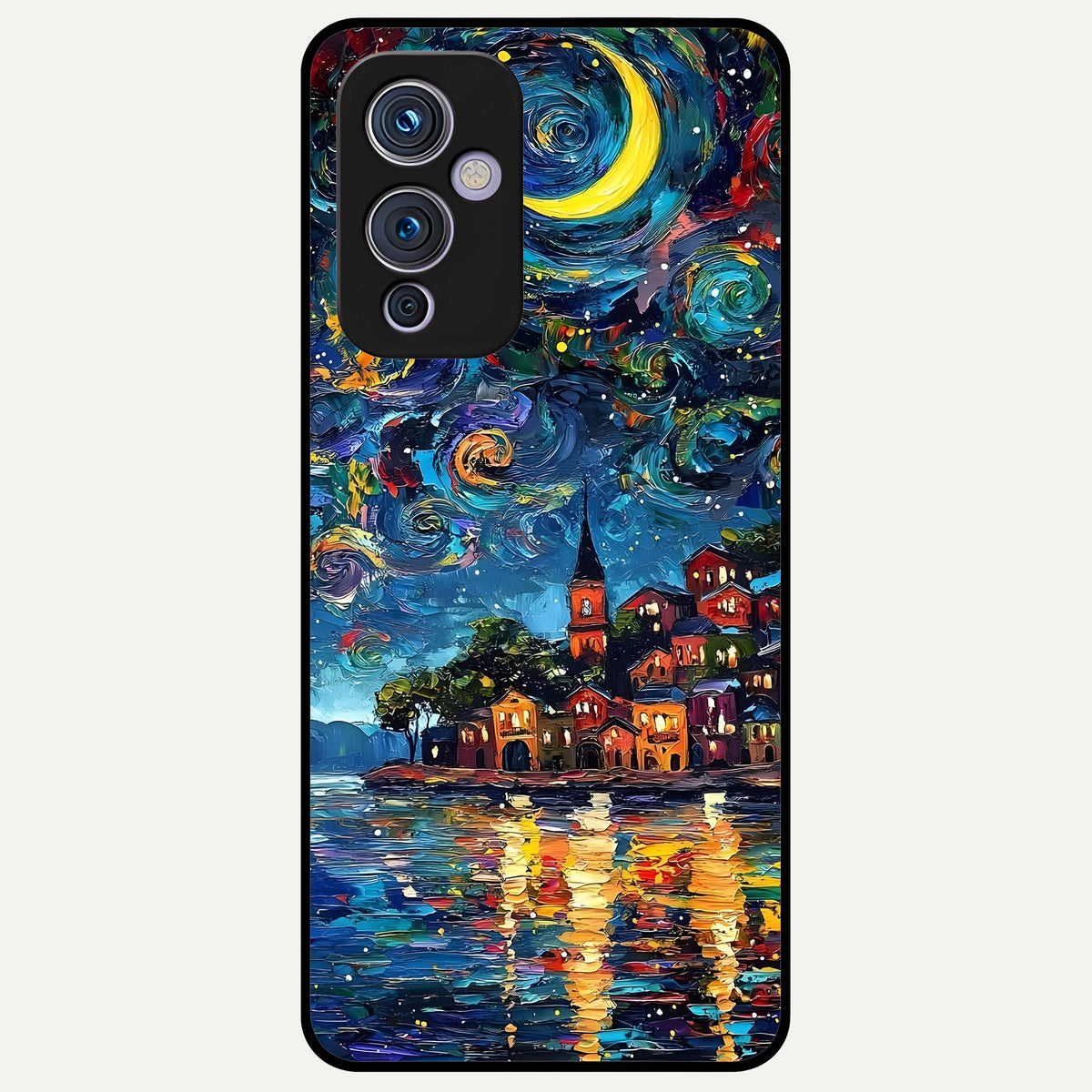  Moonlight Harbor Glow Glass Case For OnePlus 9 back cover – full design glossy printed glass finish