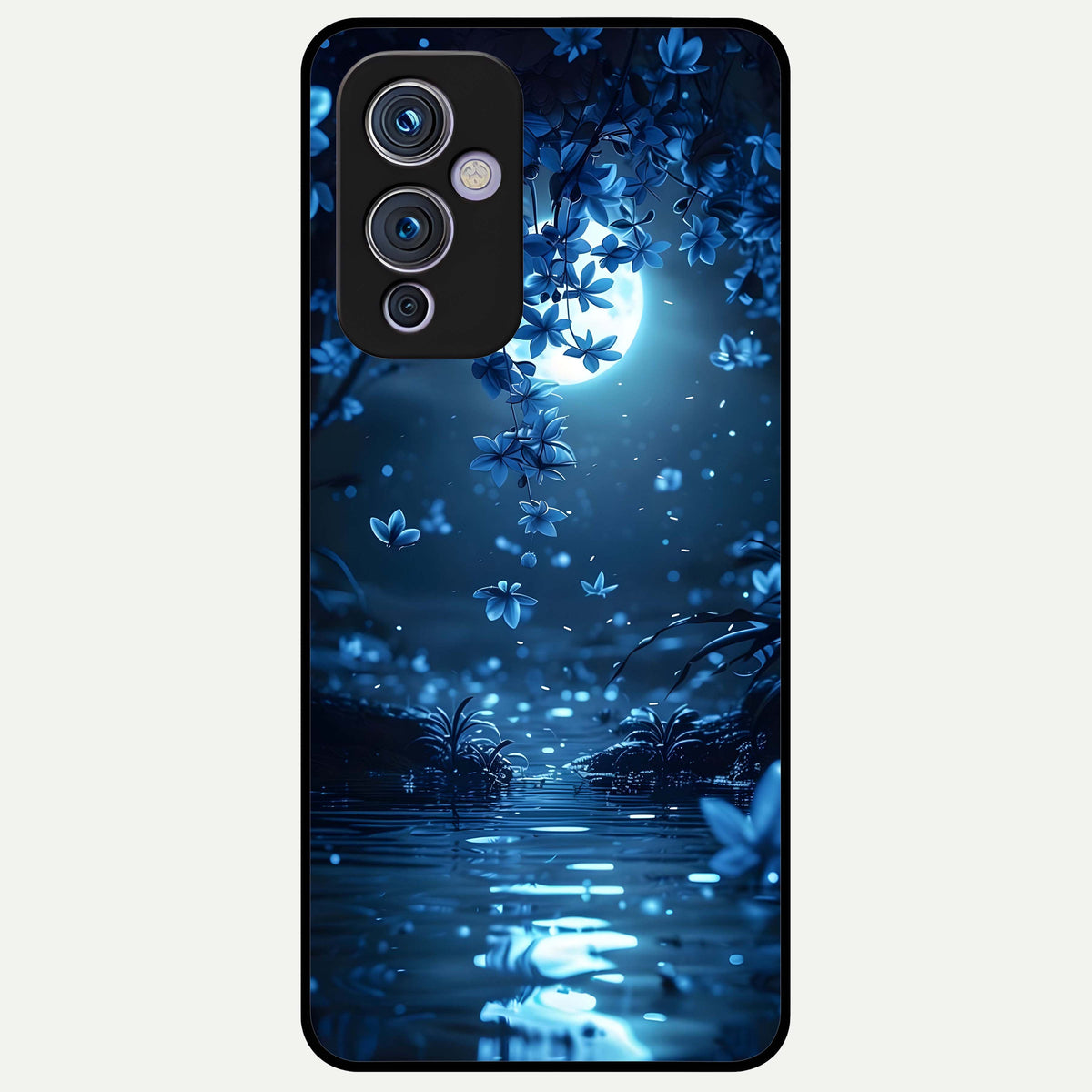  Moonlight Petal Dream Glass Case For OnePlus 9 back cover – full design glossy printed glass finish
