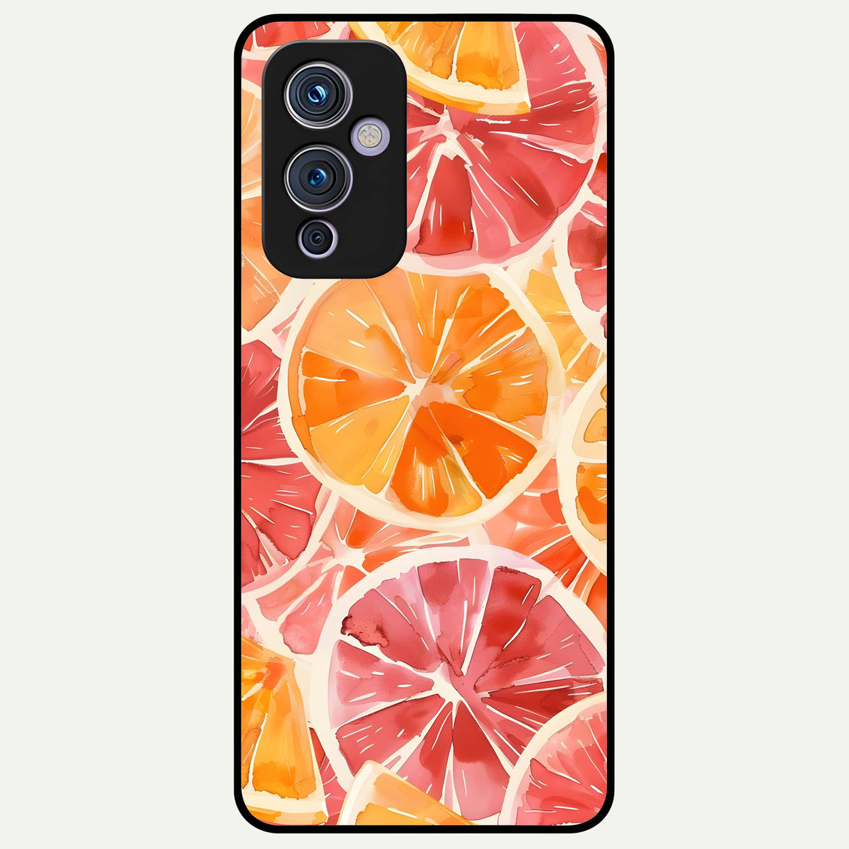  Orange Fruits Pattern Glass Case For OnePlus 9 back cover – full design glossy printed glass finish