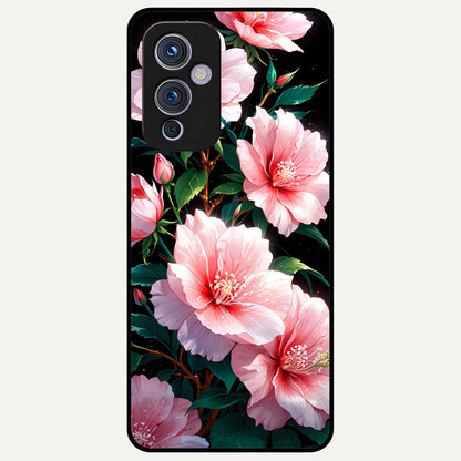  Peach Flower Glass Case For OnePlus 9 back cover – full design glossy printed glass finish