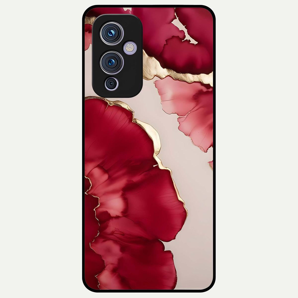  Pink And White Marble Glass Case For OnePlus 9 back cover – full design glossy printed glass finish