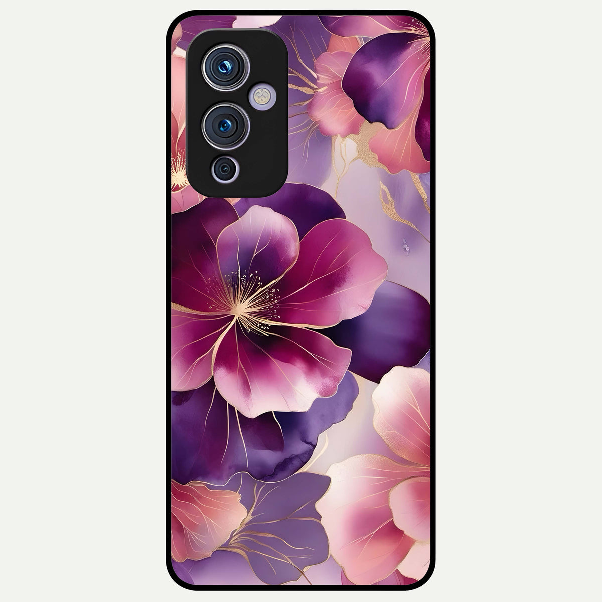  Pink Bouquet Florals Glass Case For OnePlus 9 back cover – full design glossy printed glass finish