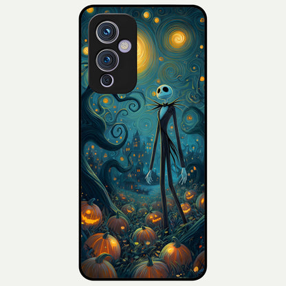  Pumpkin Moon Night Glass Case For OnePlus 9 back cover – full design glossy printed glass finish
