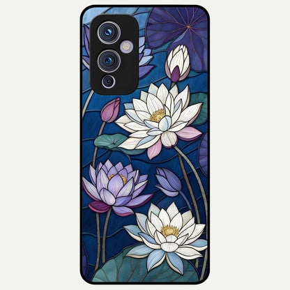 Purple Lotus Stained Glass Case For OnePlus 9 back cover – full design glossy printed glass finish