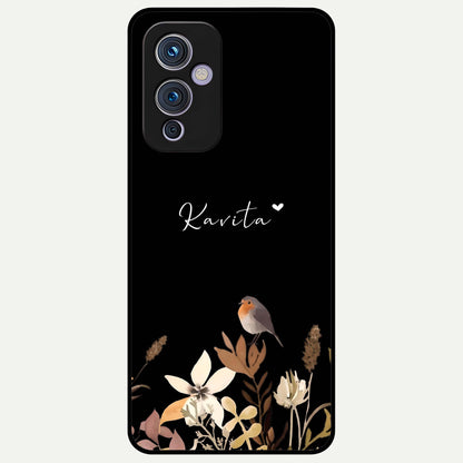 Quiet Garden Tune Custom Name Glass Case For OnePlus 9 back cover – full design glossy printed glass finish