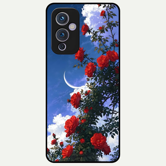  Rose Drift Flowers Glass Case For OnePlus 9 back cover – full design glossy printed glass finish