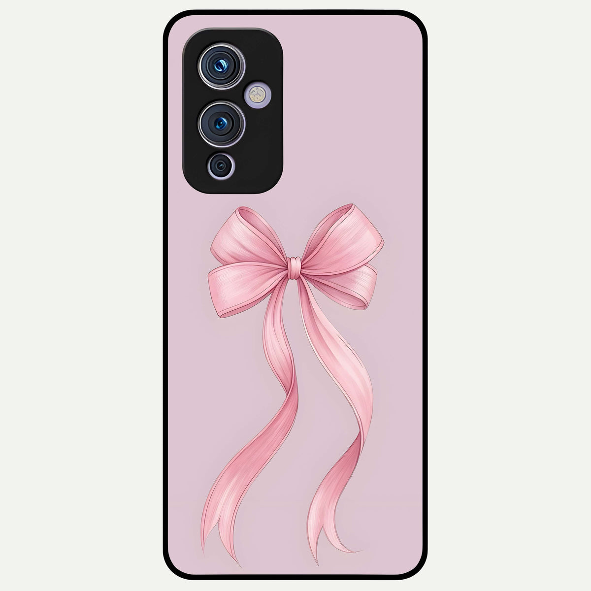  Soft Blush Bow Glass Case For OnePlus 9 back cover – full design glossy printed glass finish