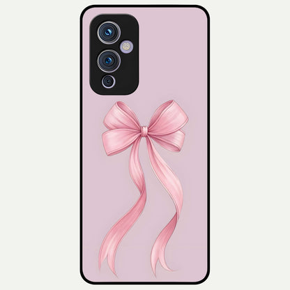  Soft Blush Bow Glass Case For OnePlus 9 back cover – full design glossy printed glass finish