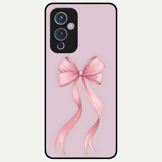 Soft Blush Bow Glass Case For OnePlus 9 back cover – full design glossy printed glass finish