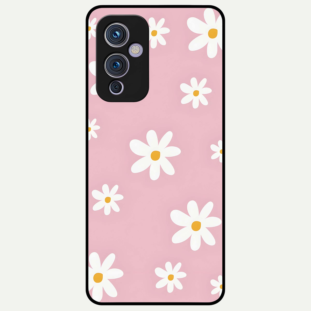  Soft Daisy Bliss Glass Case For OnePlus 9 back cover – full design glossy printed glass finish