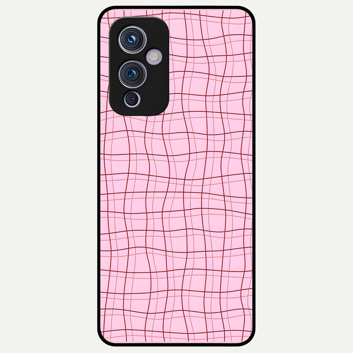  Soft Grid Bliss Glass Case For OnePlus 9 back cover – full design glossy printed glass finish