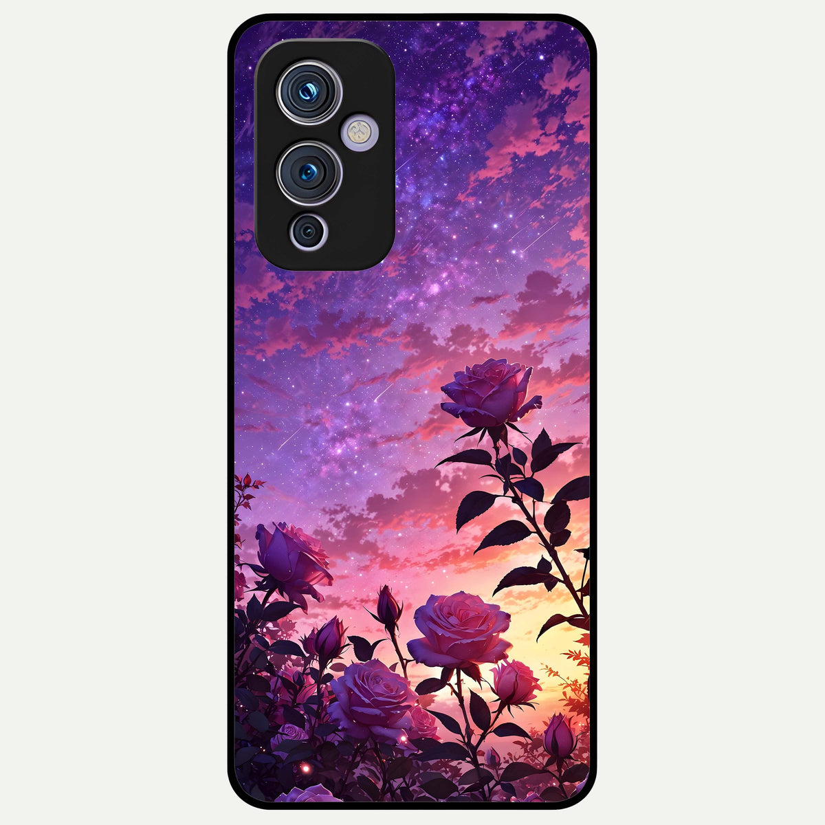  Starlit Rose Twilight Glass Case For OnePlus 9 back cover – full design glossy printed glass finish