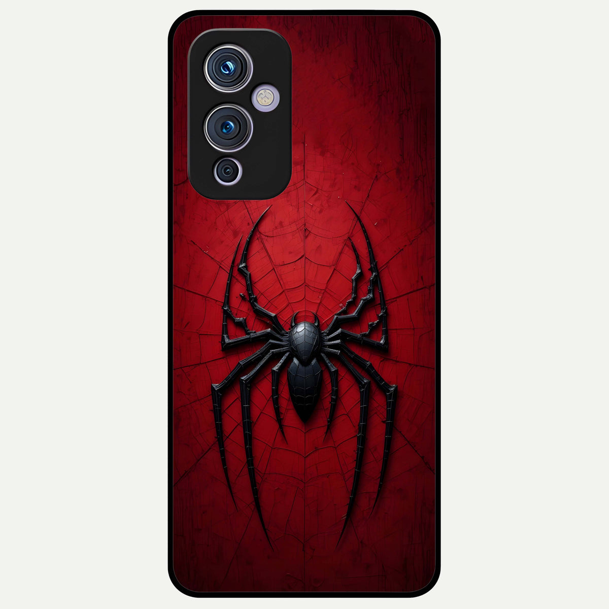  Superhero Web Emblem Glass Case For OnePlus 9 back cover – full design glossy printed glass finish
