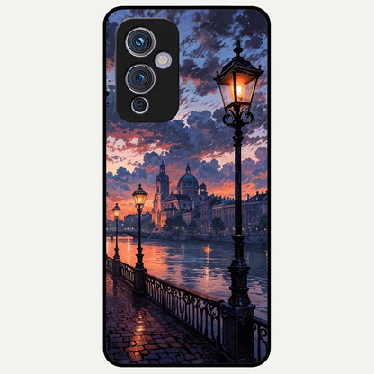  Twilight River Lights Glass Case For OnePlus 9 back cover – full design glossy printed glass finish