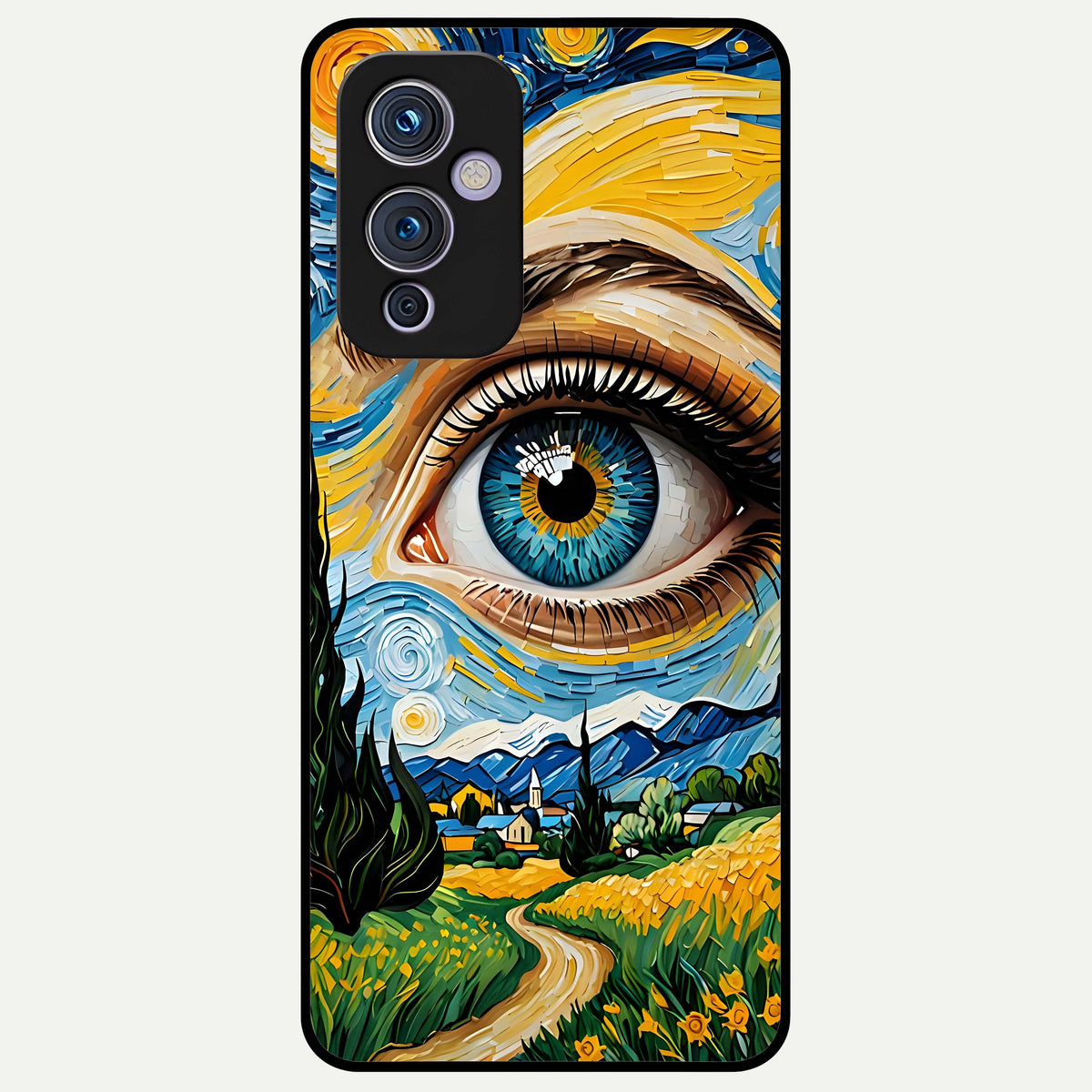  Van Gogh Eye Glass Case For OnePlus 9 back cover – full design glossy printed glass finish