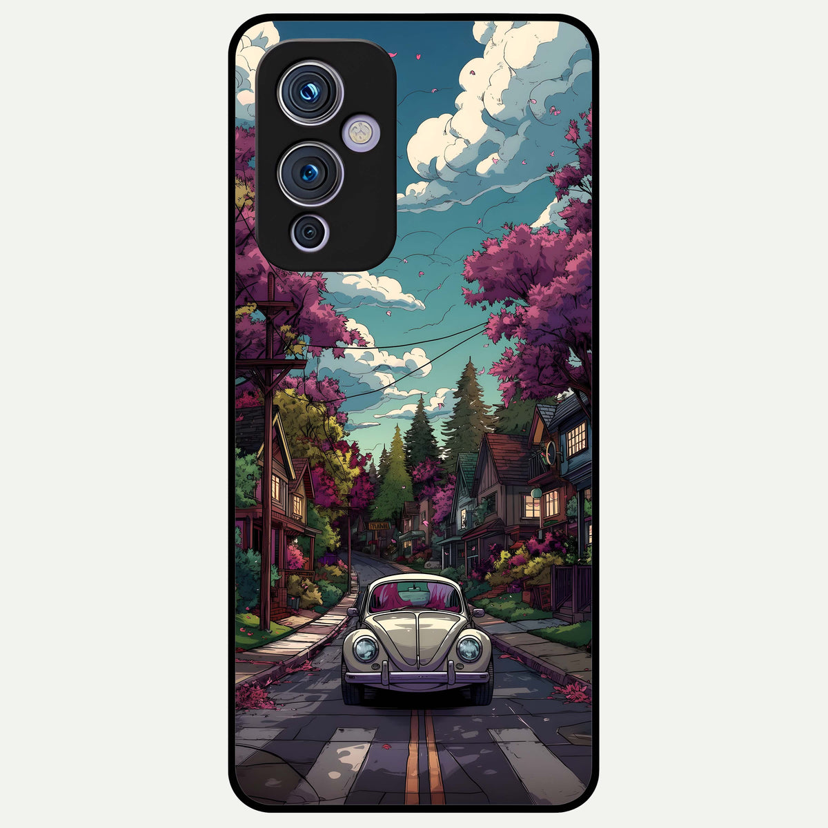  Vintage Street Drive Glass Case For OnePlus 9 back cover – full design glossy printed glass finish