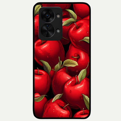  Apple Pattern Glass Case For OnePlus Nord 2T back cover – full design glossy printed glass finish