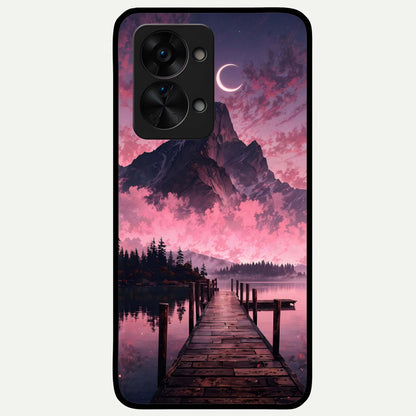  Beautiful Mountain View Glass Case For OnePlus Nord 2T back cover – full design glossy printed glass finish