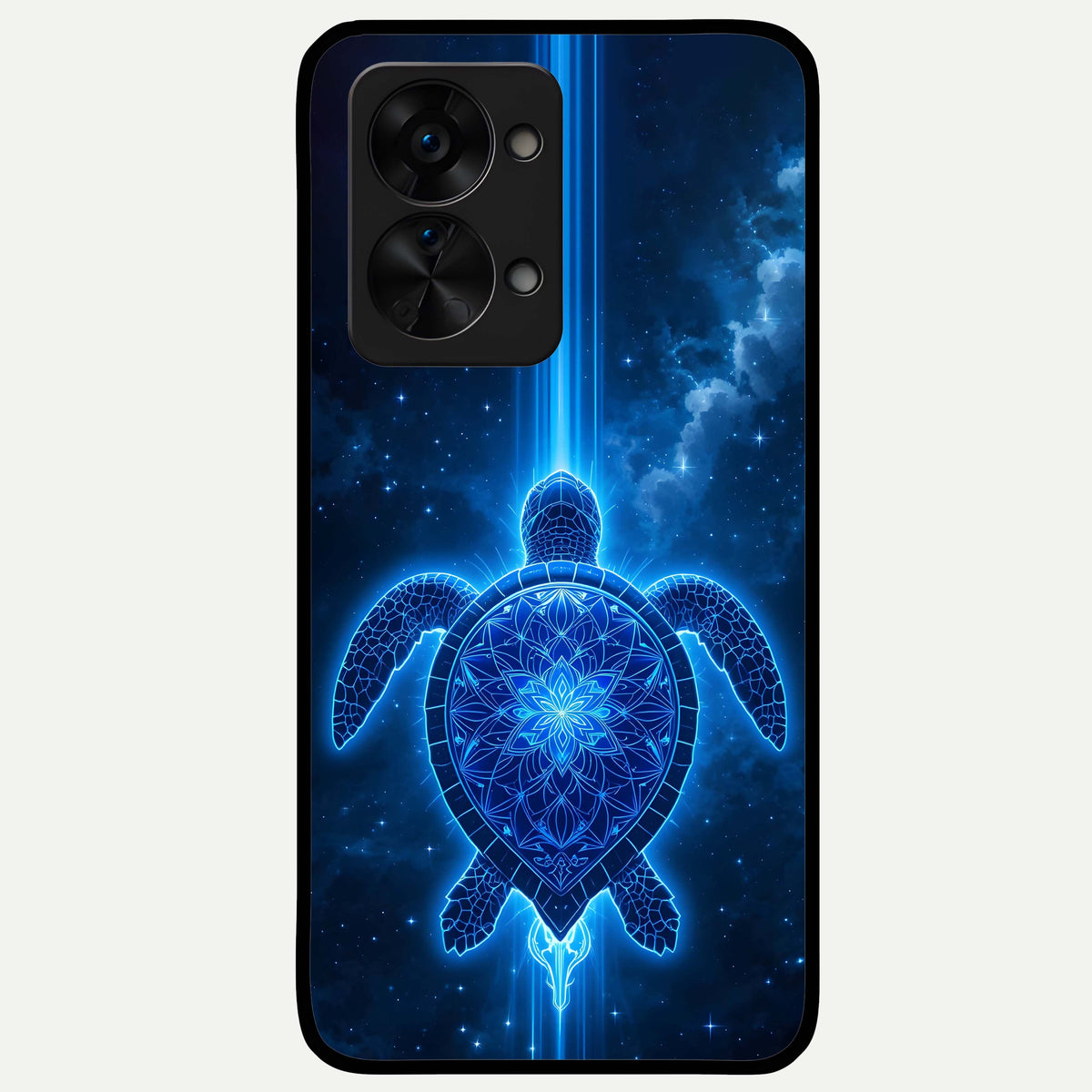  Blue Galaxy Turtle Glass Case For OnePlus Nord 2T back cover – full design glossy printed glass finish