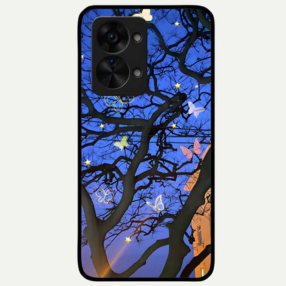  Butterfly Night Magic Glass Case For OnePlus Nord 2T back cover – full design glossy printed glass finish