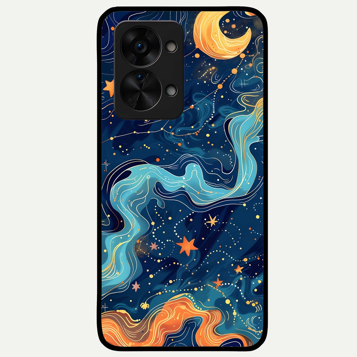  Celestial Dream Flow Glass Case For OnePlus Nord 2T back cover – full design glossy printed glass finish