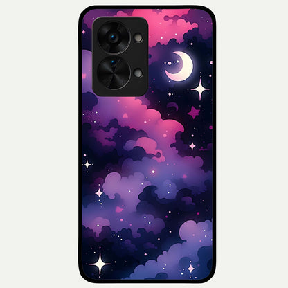  Celestial Moon Magic Glass Case For OnePlus Nord 2T back cover – full design glossy printed glass finish