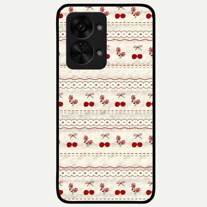  Cherry Bloom Charm Glass Case For OnePlus Nord 2T back cover – full design glossy printed glass finish