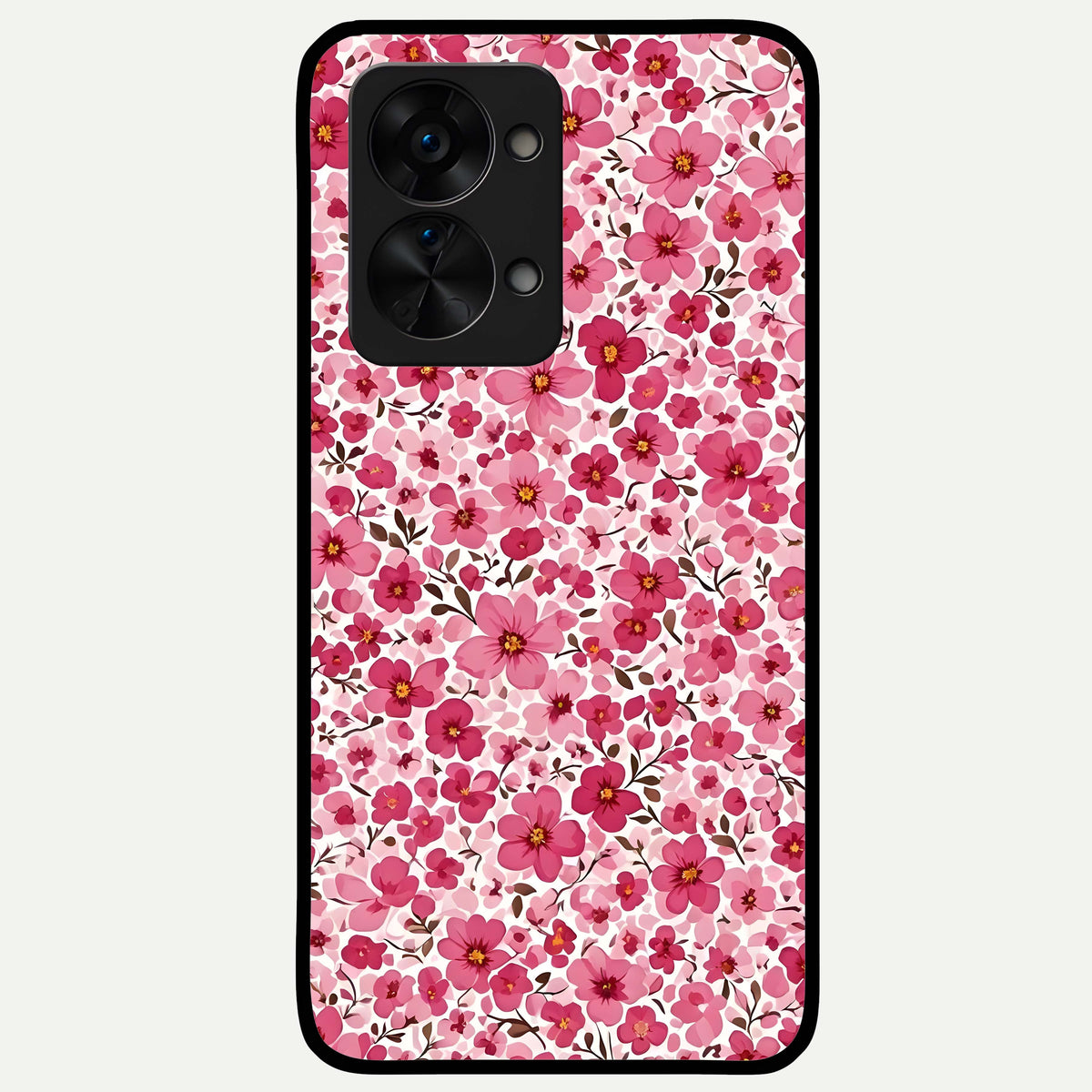  Cherry Blossom Charm Glass Case For OnePlus Nord 2T back cover – full design glossy printed glass finish