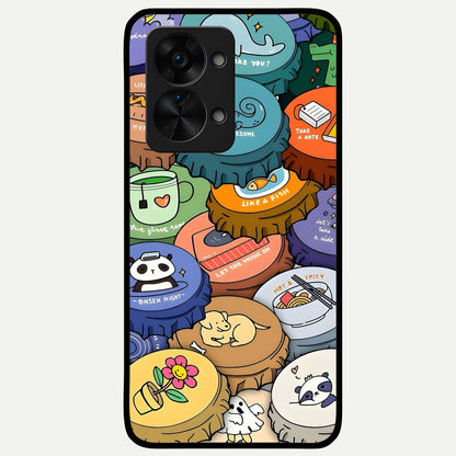  Coins Patterns Glass Case For OnePlus Nord 2T back cover – full design glossy printed glass finish