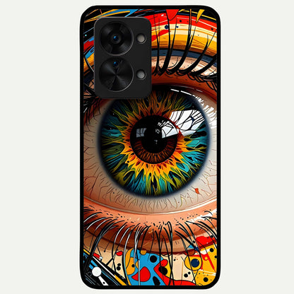  Colorful Eye Glass Case For OnePlus Nord 2T back cover – full design glossy printed glass finish