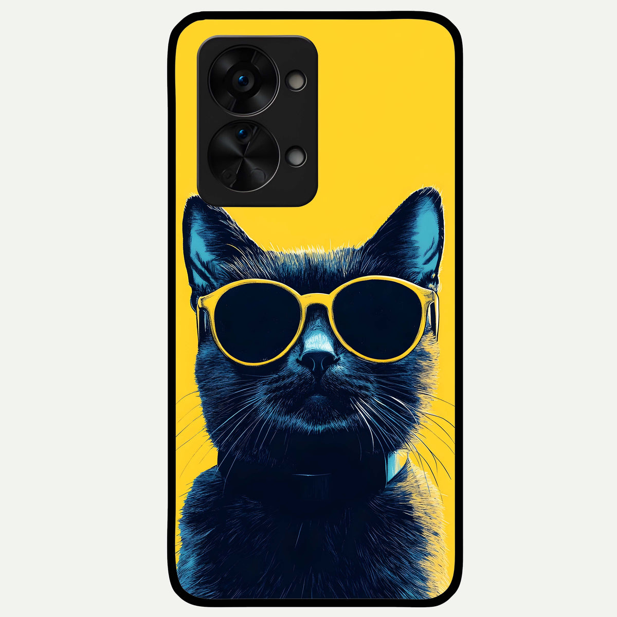  Cool Cat Vibes Glass Case For OnePlus Nord 2T back cover – full design glossy printed glass finish