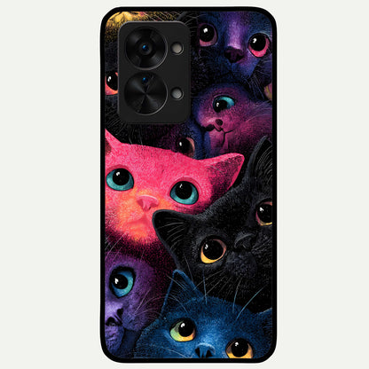  Cosmic Cats Dreams Glass Case For OnePlus Nord 2T back cover – full design glossy printed glass finish