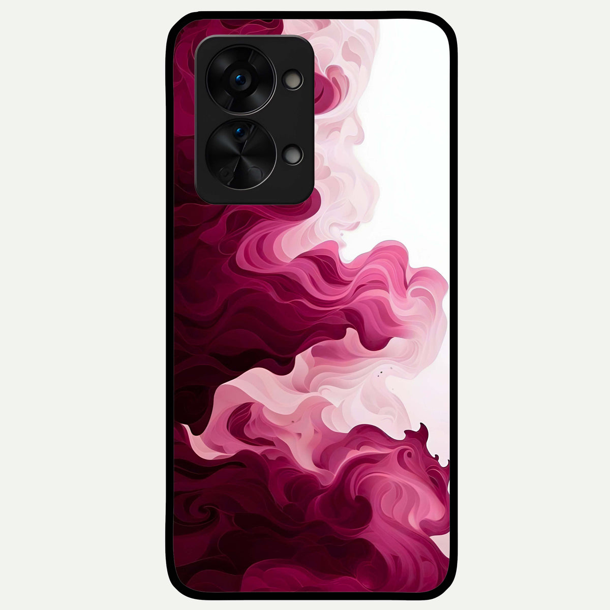  Crimson Wave Flow Glass Case For OnePlus Nord 2T back cover – full design glossy printed glass finish