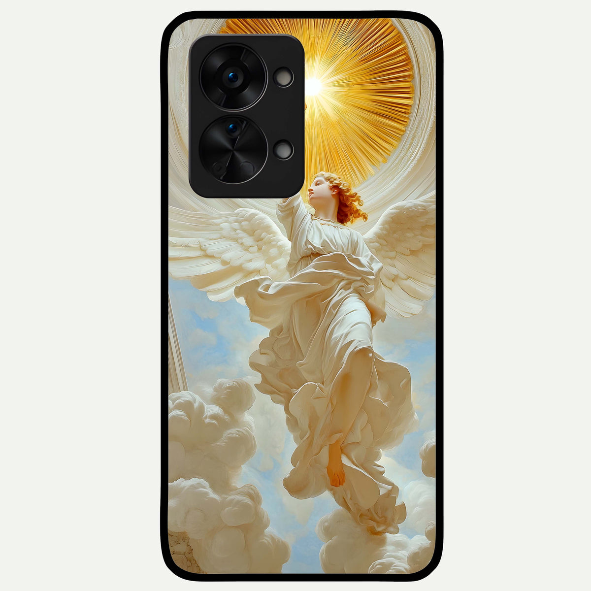  Divine Light Angel Glass Case For OnePlus Nord 2T back cover – full design glossy printed glass finish
