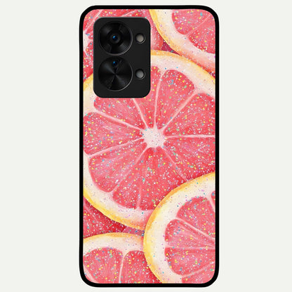  Glitter Grapefruit Glass Case For OnePlus Nord 2T back cover – full design glossy printed glass finish