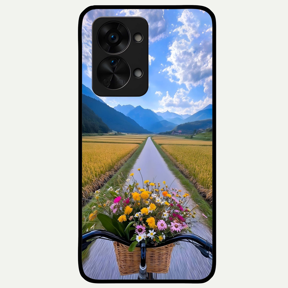  Golden Field Journey Glass Case For OnePlus Nord 2T back cover – full design glossy printed glass finish