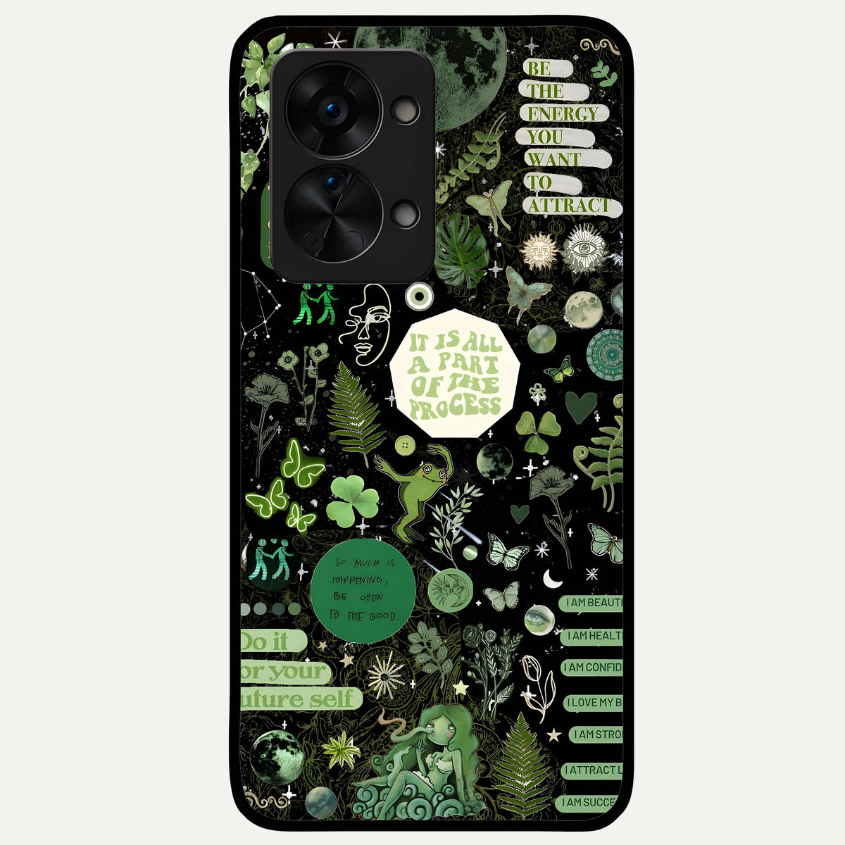  Green Mandala Pattern Glass Case For OnePlus Nord 2T back cover – full design glossy printed glass finish