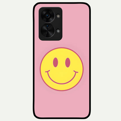  Happy Pink Mood Glass Case For OnePlus Nord 2T back cover – full design glossy printed glass finish