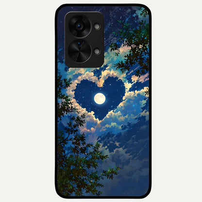  Heart With Moon Sky Glass Case For OnePlus Nord 2T back cover – full design glossy printed glass finish