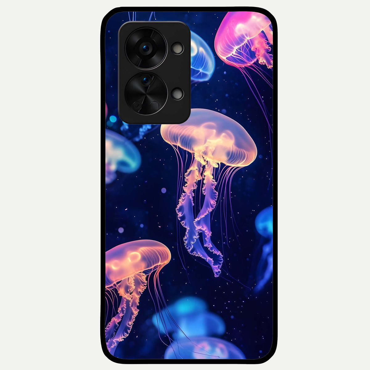  Jellyfish Pattern Glass Case For OnePlus Nord 2T back cover – full design glossy printed glass finish